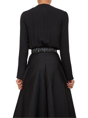 Body Elisabetta Franchi in georgette nero con dettagli gioiello in DONNA