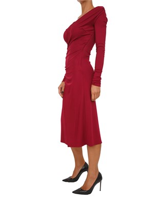 Abito Elisabetta Franchi in jersey rosso con bottoni gioiello in DONNA
