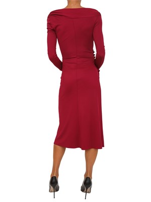 Abito Elisabetta Franchi in jersey rosso con bottoni gioiello in DONNA