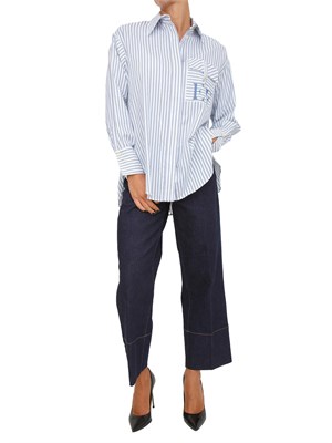 Camicia Elisabetta Franchi in popeline di cotone a righe in DONNA