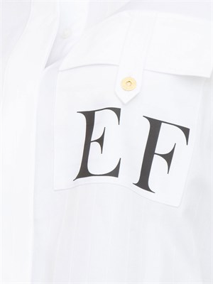 Camicia Elisabetta Franchi in popeline di cotone bianco a righe in DONNA
