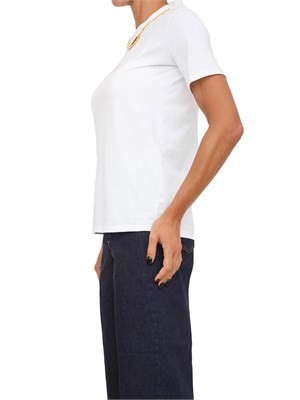T-shirt Elisabetta Franchi in jersey di cotone bianco con collana in DONNA