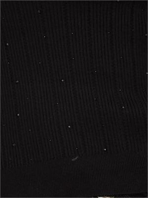 Maglia nera dolcevita Fracomina in viscosa con strass in DONNA