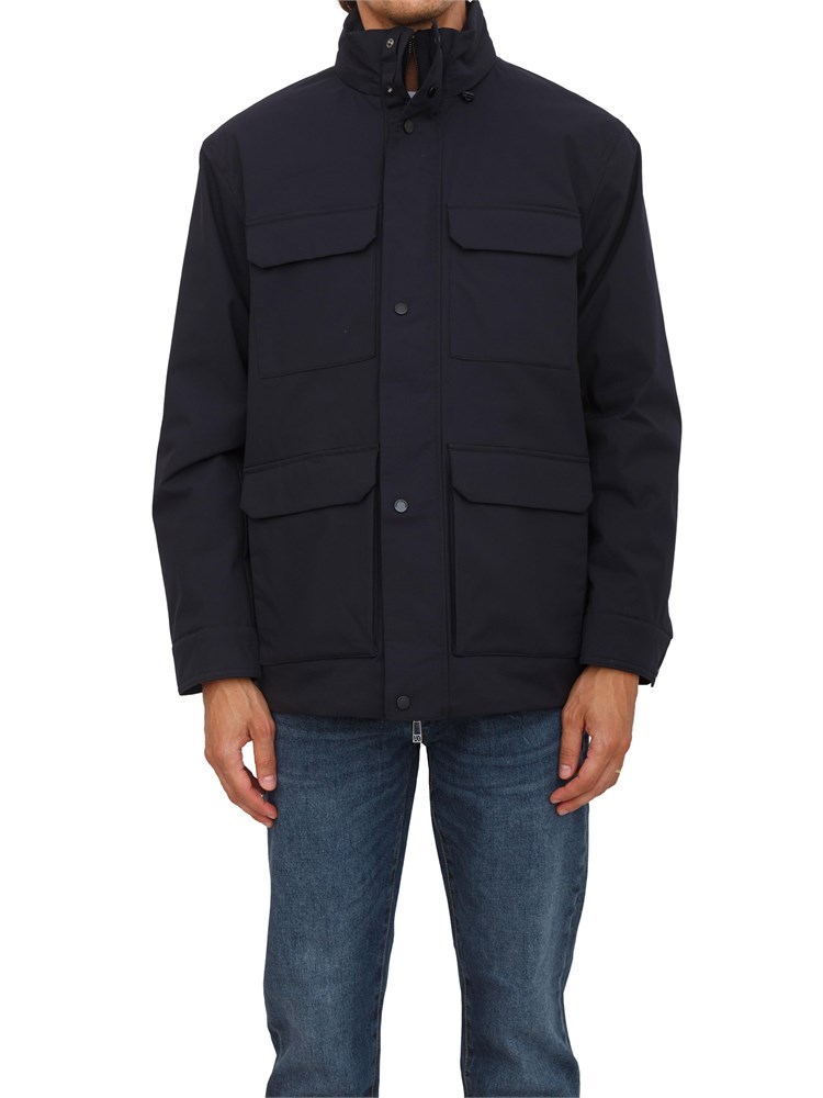 Giacca field blu Armani Exchange in tessuto stretch