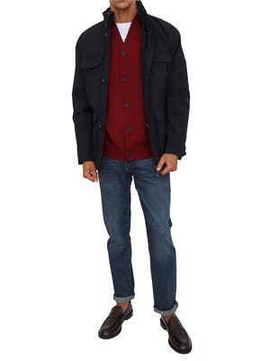 Giacca field blu Armani Exchange in tessuto stretch in UOMO