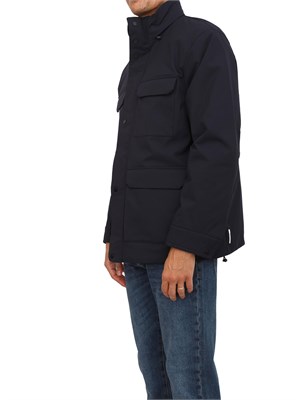 Giacca field blu Armani Exchange in tessuto stretch in UOMO