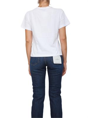 TWIN-SET T-shirt Twinset in jersey di cotone bianco con stampa flock Oval T in DONNA