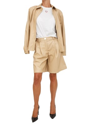 Bermuda Armani Exchange in tessuto effetto pelle beige in DONNA