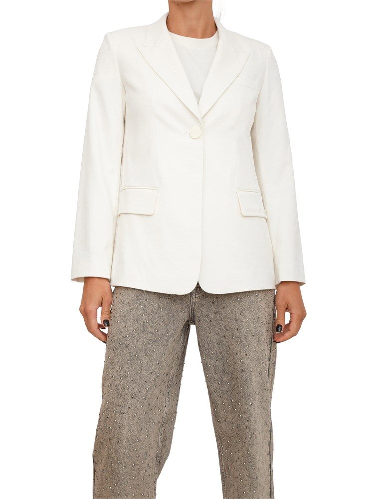 Giacca monopetto Armani Exchange in tessuto fuido avorio