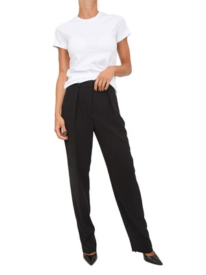 Pantaloni Armani Exchange con pinces in tessuto fluido nero in DONNA