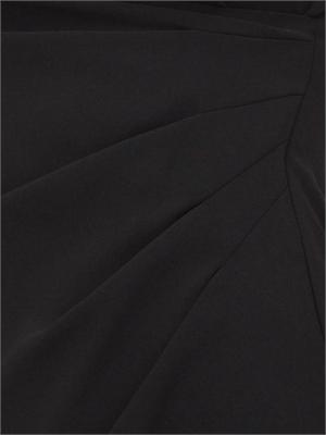 Abito midi Armani Exchange scollo V in tessuto elasticizzato nero in DONNA
