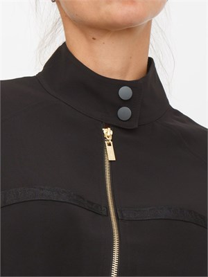 TWIN-SET Tuta sportiva Twinset in scuba nero con inserto logo in DONNA