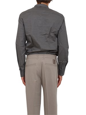 Camicia blu Armani Exchange slim fit microfantasia in UOMO