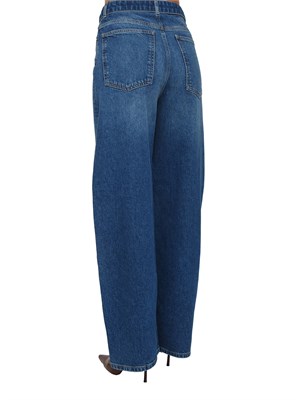 TWIN-SET Jeans ampi Twinset in denim medio con cintura e maxi fibbia in DONNA