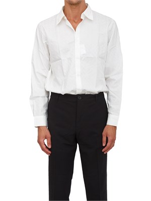 Camicia bianco Armani Exchange in cotone jacquard in UOMO