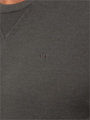 Maglione girocollo verde Armani Exchange in lana vergine in UOMO
