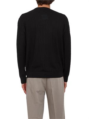 Maglione girocollo nero Armani Exchange lavorazione a onde in UOMO