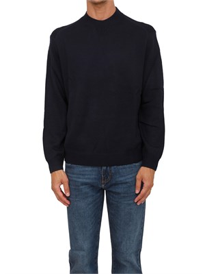 Maglione girocollo blu Armani Exchange in lana e cotone in UOMO