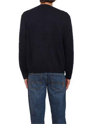Maglione girocollo blu Armani Exchange in lana e cotone in UOMO