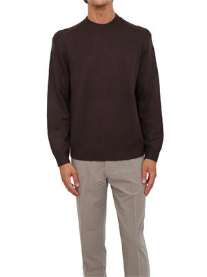 Maglione girocollo marrone Armani Exchange in lana e cotone in UOMO