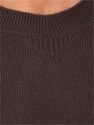 Maglione girocollo marrone Armani Exchange in lana e cotone in UOMO