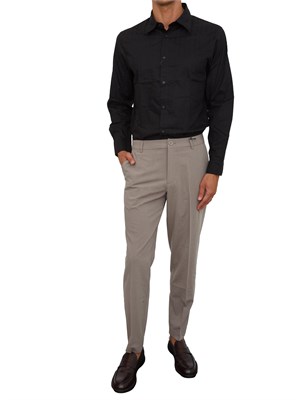 Camicia nera Armani Exchange in cotone jacquard in UOMO