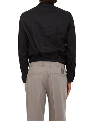 Camicia nera Armani Exchange in cotone jacquard in UOMO