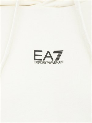 EA7 EMPORIO ARMANI Felpa avorio EA7 con cappuccio Core Identity in misto cotone in UOMO