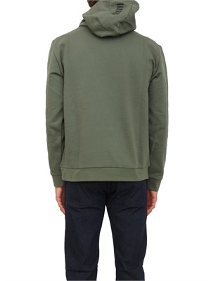 EA7 EMPORIO ARMANI Felpa verde EA7 con cappuccio Core Identity in misto cotone in UOMO
