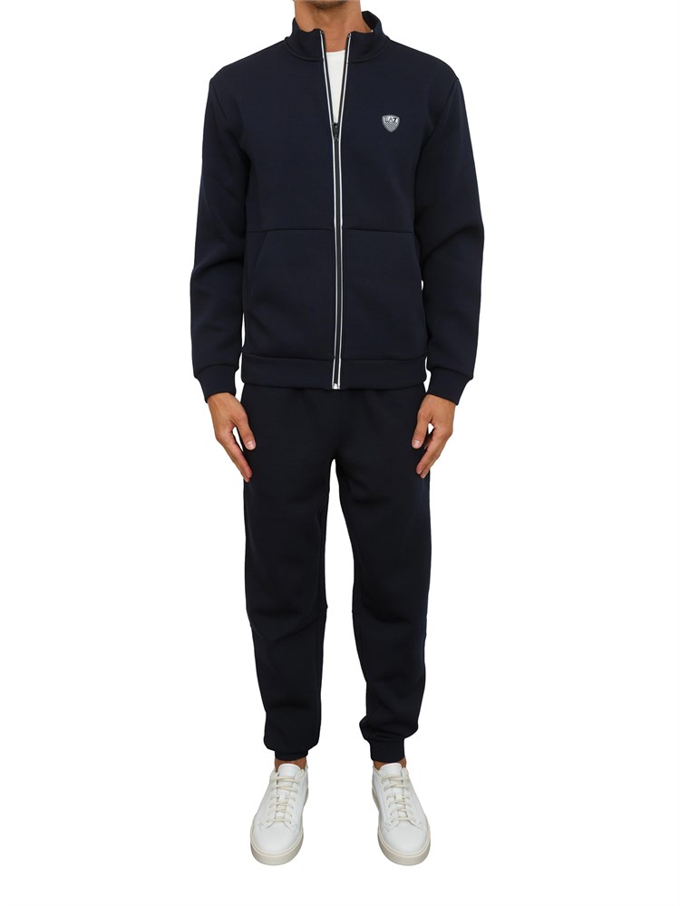 EA7 EMPORIO ARMANI Tuta sportiva blu EA7 Premium Shield in misto viscosa stretch