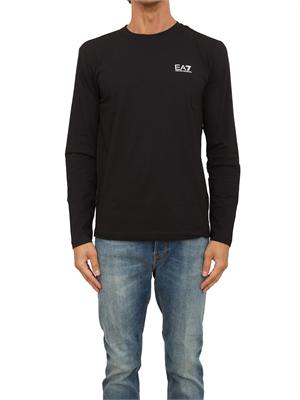 EA7 EMPORIO ARMANI T-shirt nero Ea7 a maniche lunghe in jersey stretch in UOMO