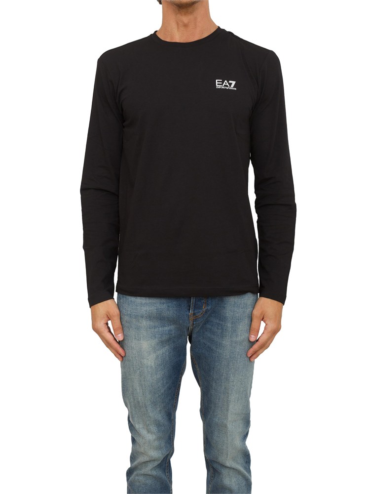 EA7 EMPORIO ARMANI T-shirt nero Ea7 a maniche lunghe in jersey stretch