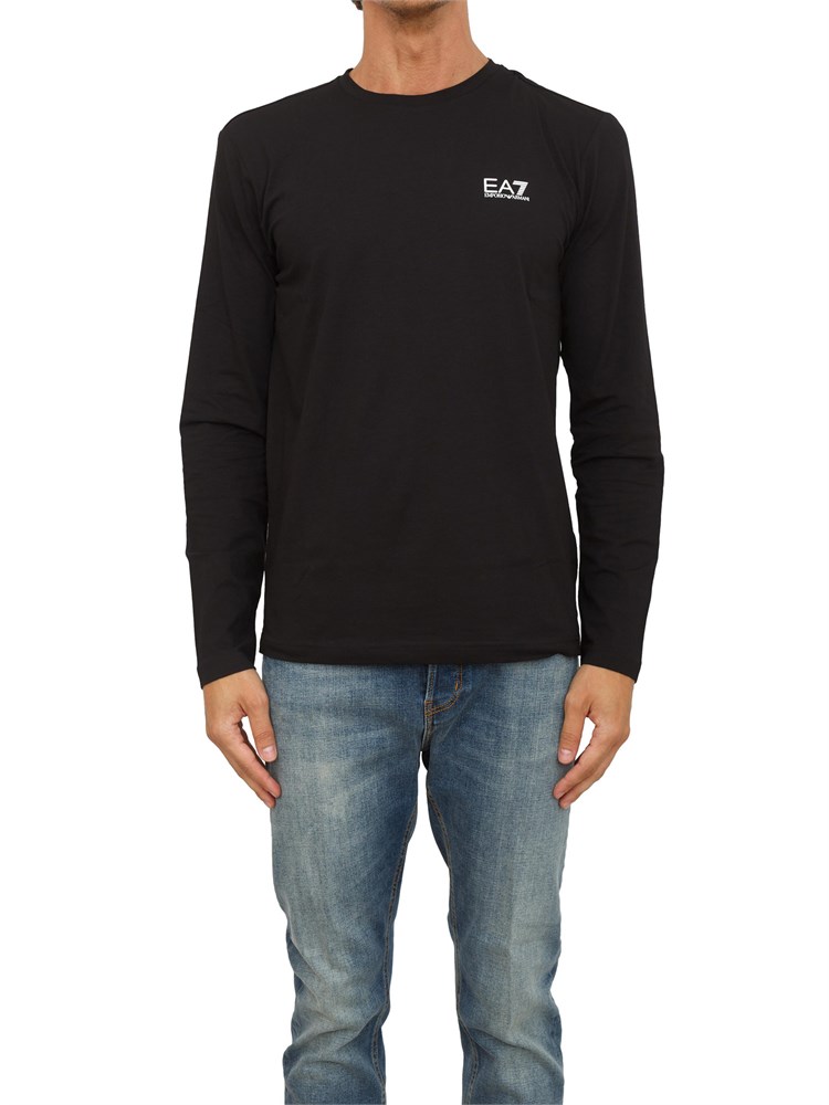 EA7 EMPORIO ARMANI T-shirt nero Ea7 a maniche lunghe in jersey stretch