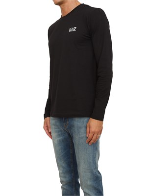 EA7 EMPORIO ARMANI T-shirt nero Ea7 a maniche lunghe in jersey stretch in UOMO