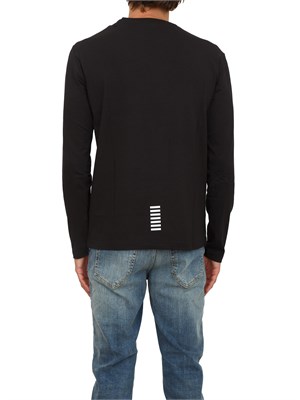EA7 EMPORIO ARMANI T-shirt nero Ea7 a maniche lunghe in jersey stretch in UOMO