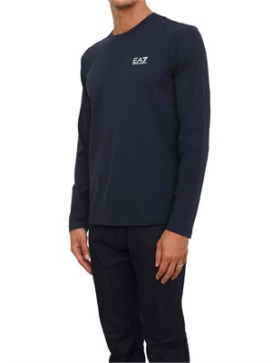 EA7 EMPORIO ARMANI T-shirt blu Ea7 a maniche lunghe in jersey stretch in UOMO
