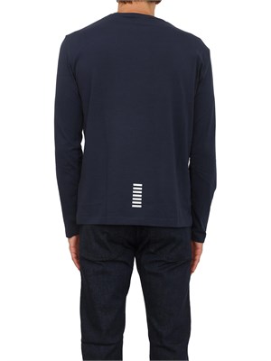 EA7 EMPORIO ARMANI T-shirt blu Ea7 a maniche lunghe in jersey stretch in UOMO