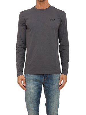 EA7 EMPORIO ARMANI T-shirt grigio Ea7 a maniche lunghe in jersey stretch in UOMO