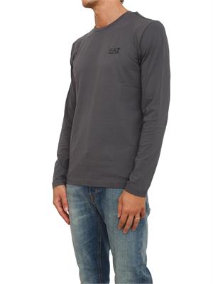 EA7 EMPORIO ARMANI T-shirt grigio Ea7 a maniche lunghe in jersey stretch in UOMO
