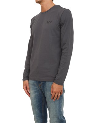 EA7 EMPORIO ARMANI T-shirt grigio Ea7 a maniche lunghe in jersey stretch in UOMO