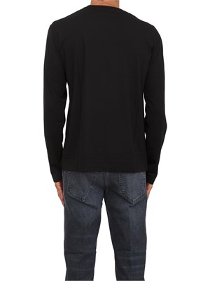 EA7 EMPORIO ARMANI T-shirt nero Ea7 a maniche lunghe in jersey stretch in UOMO