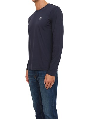 EA7 EMPORIO ARMANI T-shirt blu Ea7 a maniche lunghe in jersey stretch in UOMO