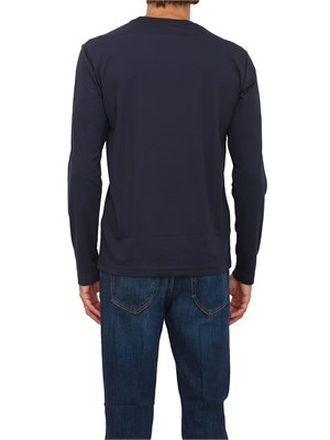 EA7 EMPORIO ARMANI T-shirt blu Ea7 a maniche lunghe in jersey stretch in UOMO