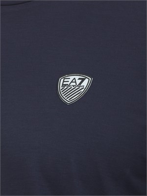 EA7 EMPORIO ARMANI T-shirt blu Ea7 a maniche lunghe in jersey stretch in UOMO