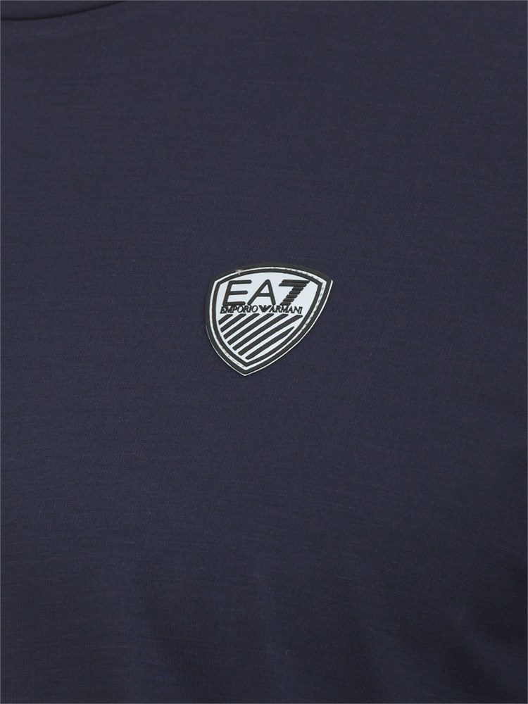 EA7 EMPORIO ARMANI T-shirt blu Ea7 a maniche lunghe in jersey stretch