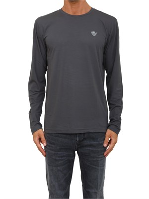EA7 EMPORIO ARMANI T-shirt grigio Ea7 a maniche lunghe in jersey stretch in UOMO