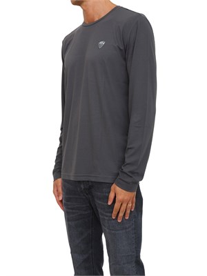 EA7 EMPORIO ARMANI T-shirt grigio Ea7 a maniche lunghe in jersey stretch in UOMO