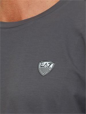 EA7 EMPORIO ARMANI T-shirt grigio Ea7 a maniche lunghe in jersey stretch in UOMO