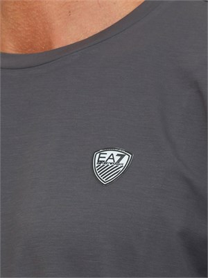 EA7 EMPORIO ARMANI T-shirt grigio Ea7 a maniche lunghe in jersey stretch in UOMO