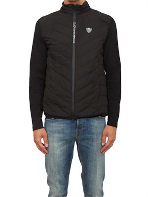 EA7 EMPORIO ARMANI Gilet nero EA7 imbottito packable in tessuto tecnico in UOMO